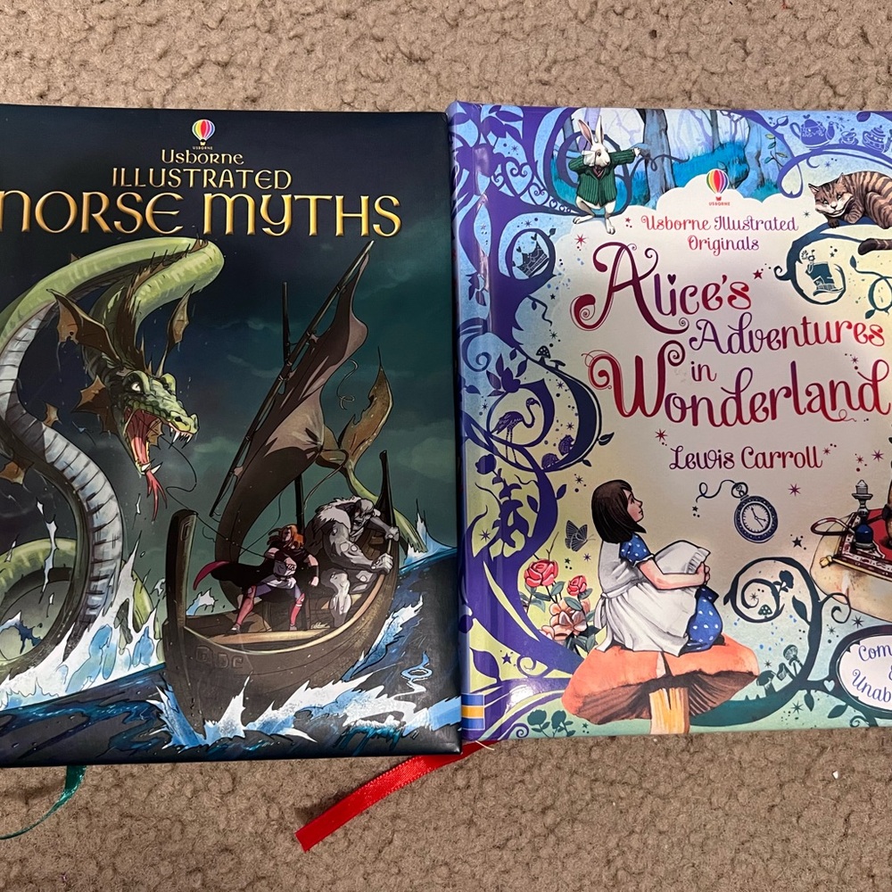 Usborne Illustrated Storybook Collection - Norse Myths & Alice's Adventures